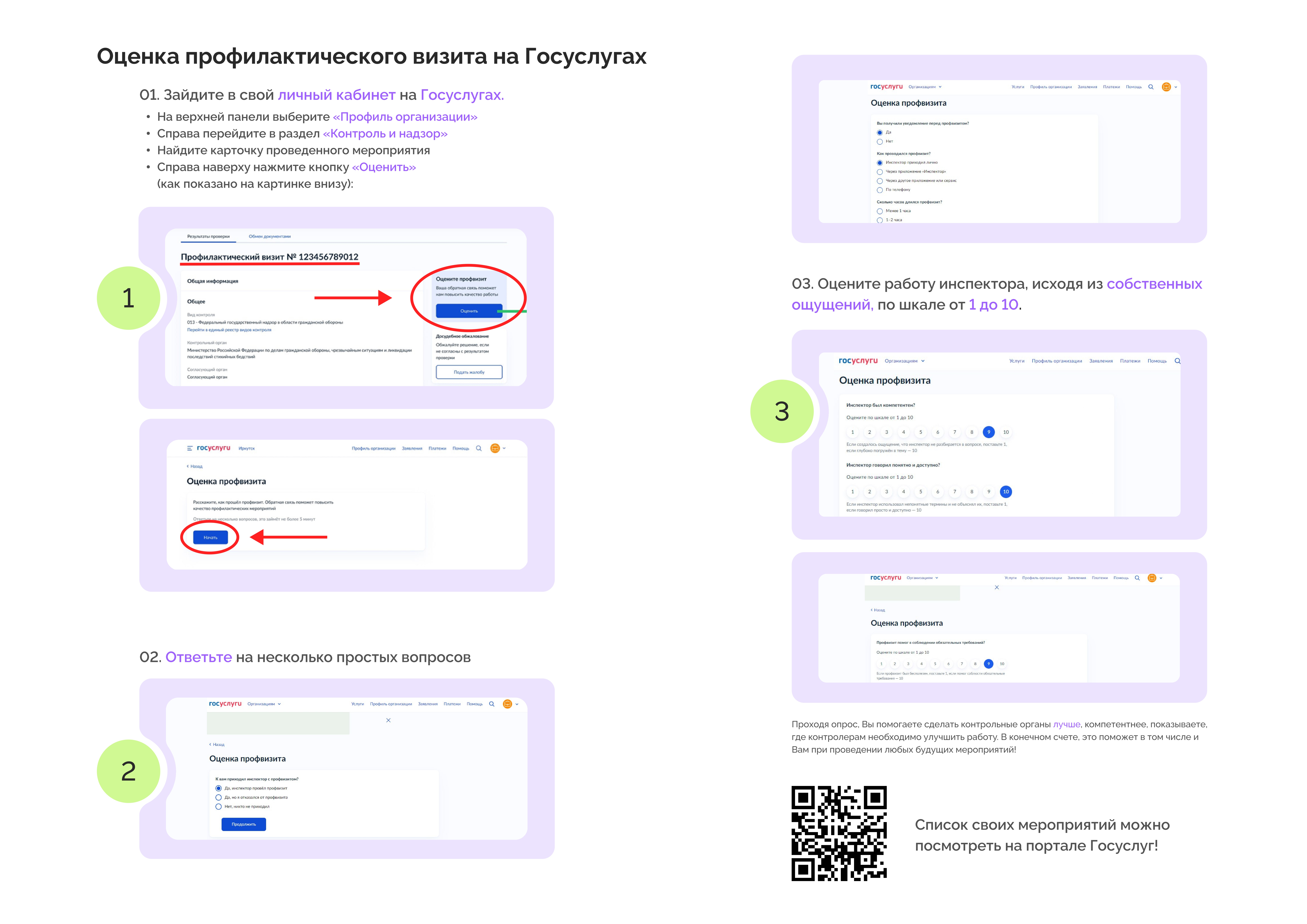 Информирование по функционалу оценки профилактического визита